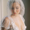 pearl or crystal short birdcage tule bridal veil, twigs & honey