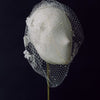 Silk and lace blooms bridal birdcage veil - Style #2451