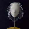 Silk and lace blooms bridal birdcage veil - Style #2451
