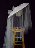 wide tulle veil long veil wedding hat, twigs & honey