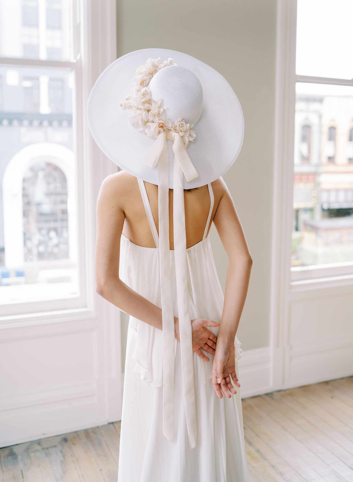 Floral bouquet bridal hat - Style #2457