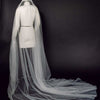 Iris blooms French lace Juliet veil with pearls - Style #2463