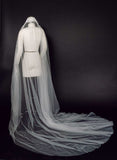Iris blooms French lace Juliet veil with pearls - Style #2463