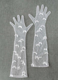 soft white bow lace bridal gloves, twigs & honey