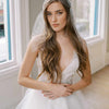 pearl bandeau wedding veil with tails, twigs and honey