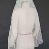 short white lace wedding veil, twigs & honey