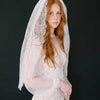 short white lace wedding veil, twigs & honey