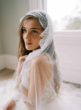 french lace mantilla tulle wedding veil, twigs & honey