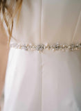 freshwater pearl and opal crystal bridal sash, twigs & honey