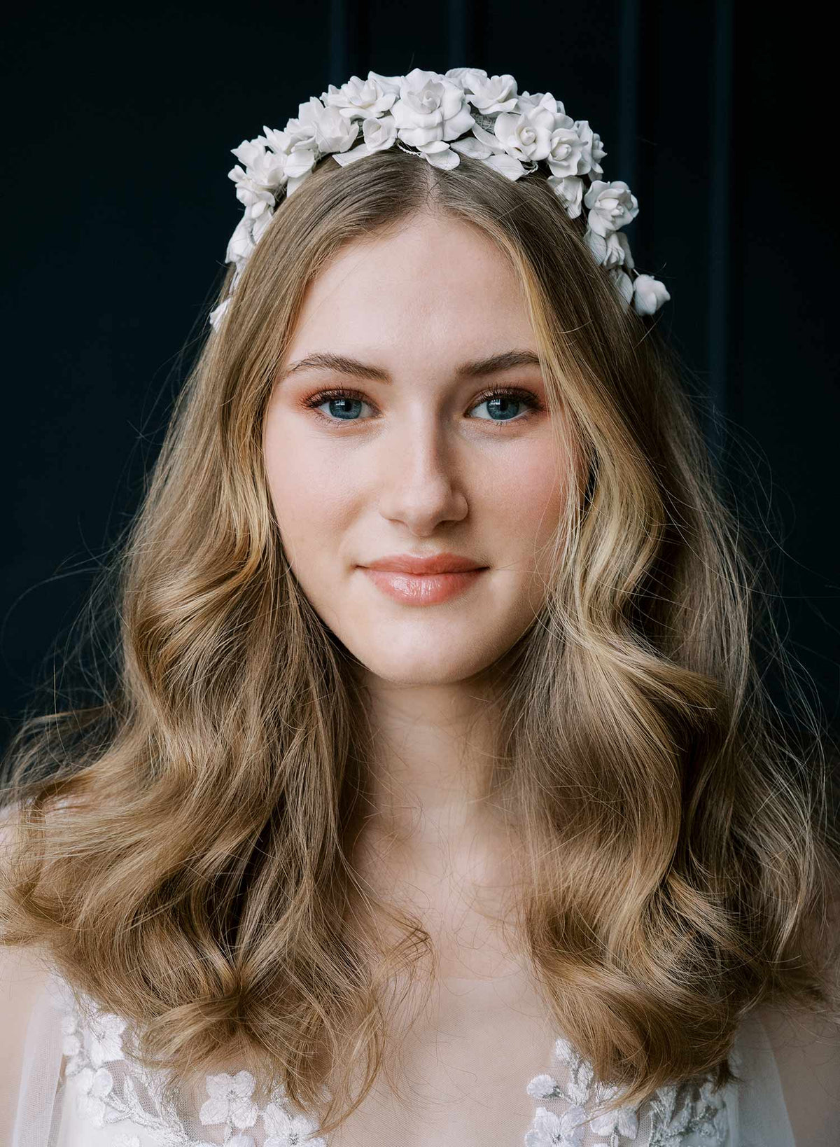 limited edition bridal floral headpiece headband bridal Bridal enamel flower headband - Regal enamel flower and  main image 4