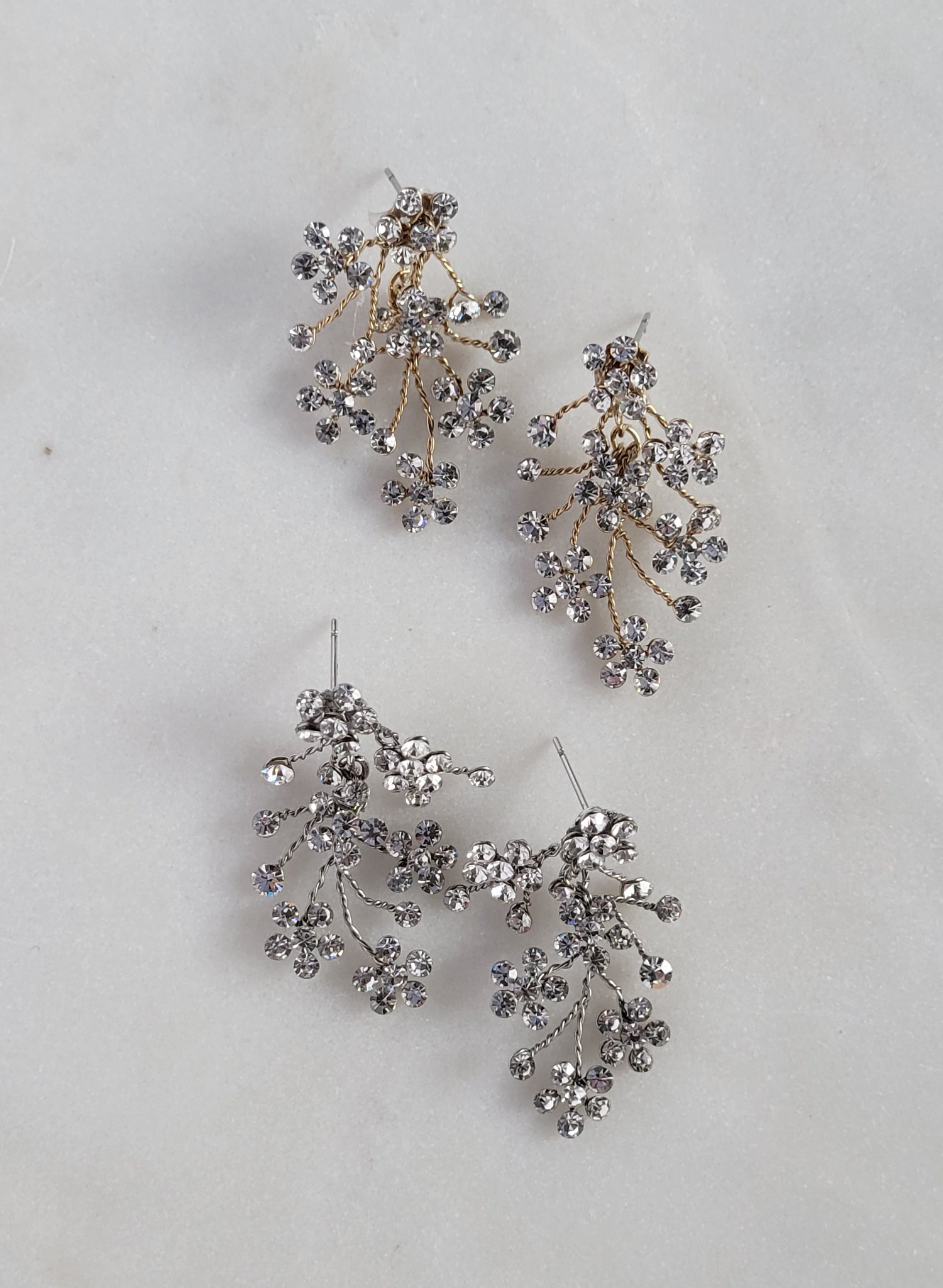 Dainty rhinestone blossom earrings - Style #2604