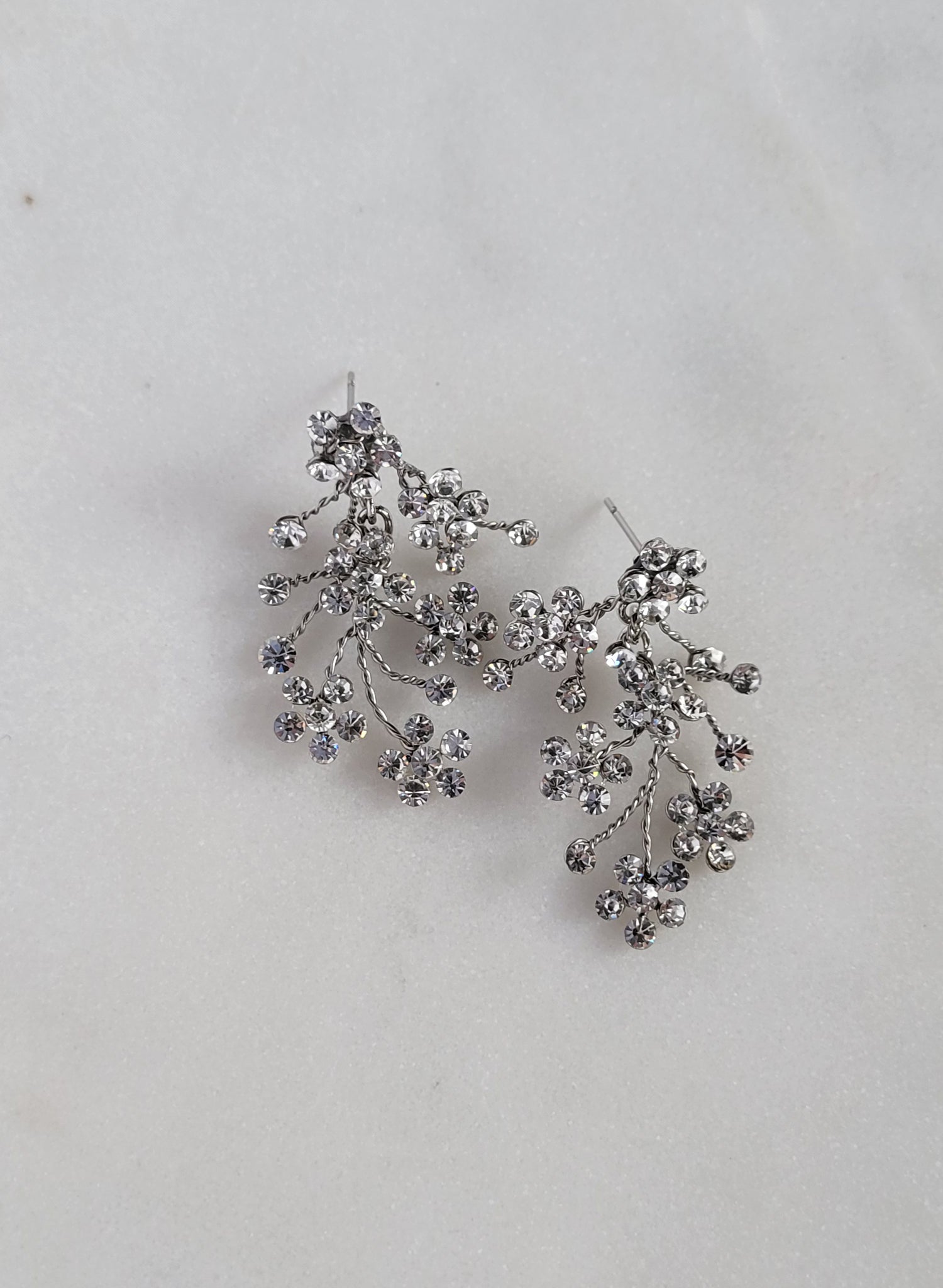Dainty rhinestone blossom earrings - Style #2604