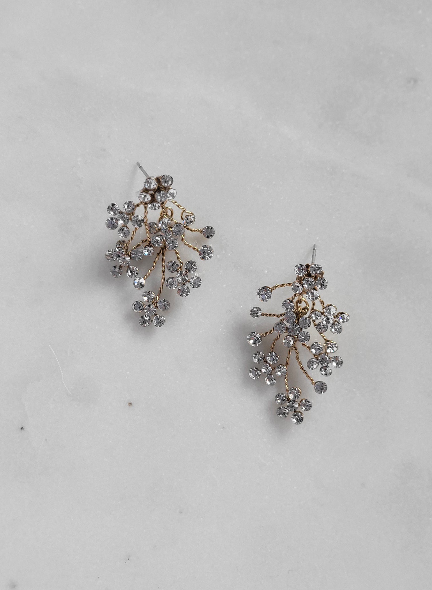 Dainty rhinestone blossom earrings - Style #2604