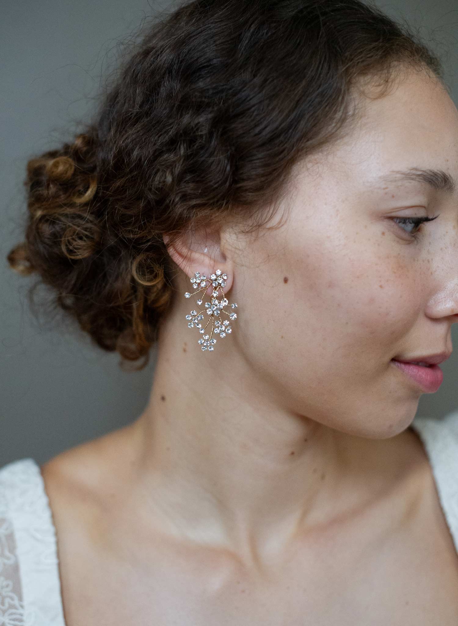 Dainty rhinestone blossom earrings - Style #2604