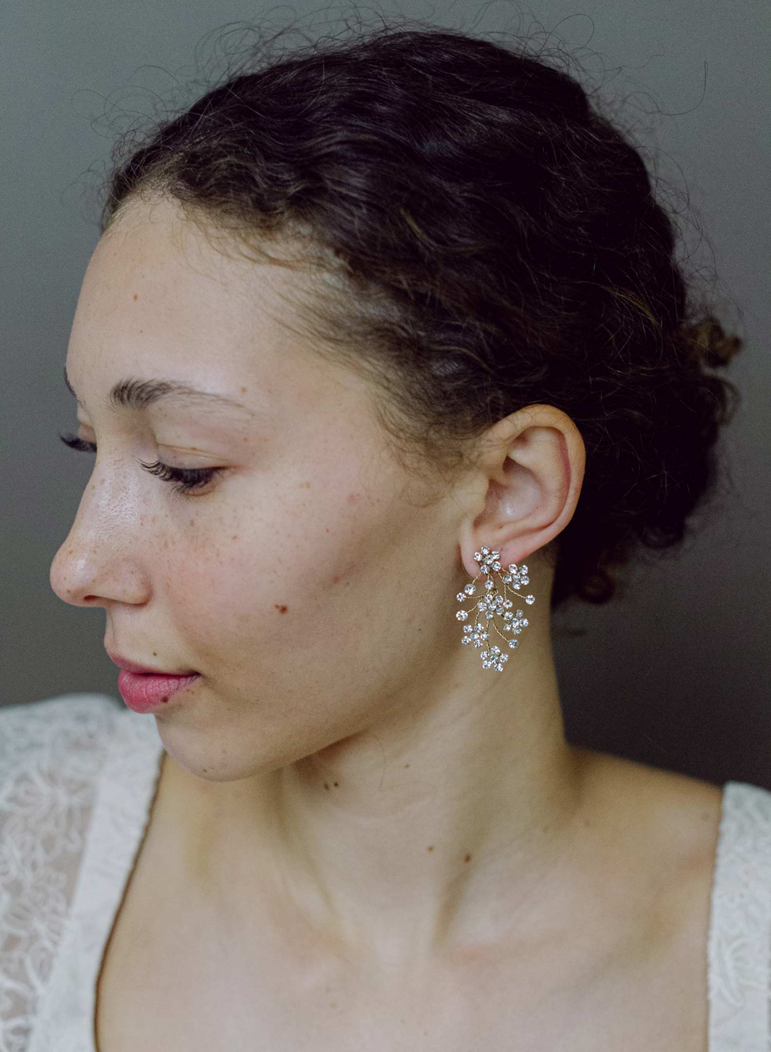 Dainty rhinestone blossom earrings - Style #2604