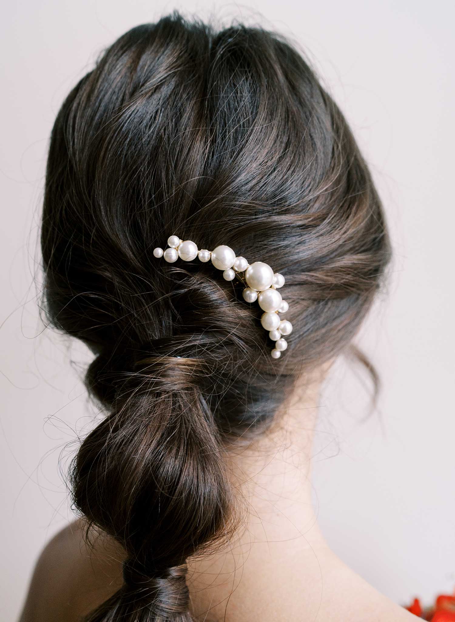 Pearl droplets hair comb, small - Style #2607