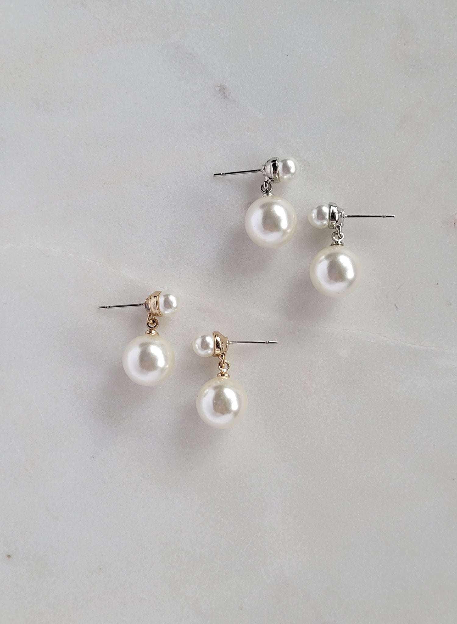 Simple pearl drop earrings - Style #2608