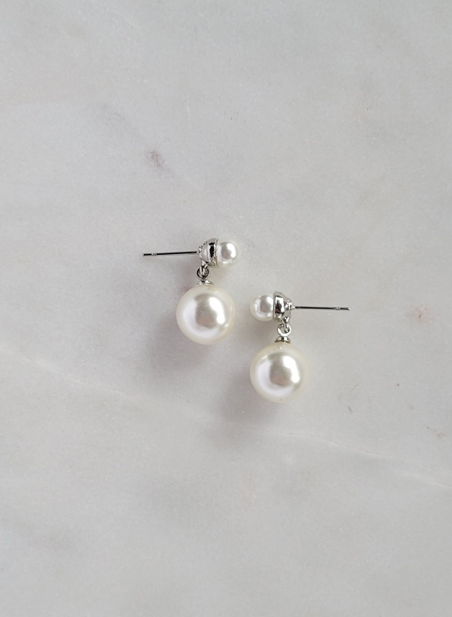 Simple pearl drop earrings - Style #2608
