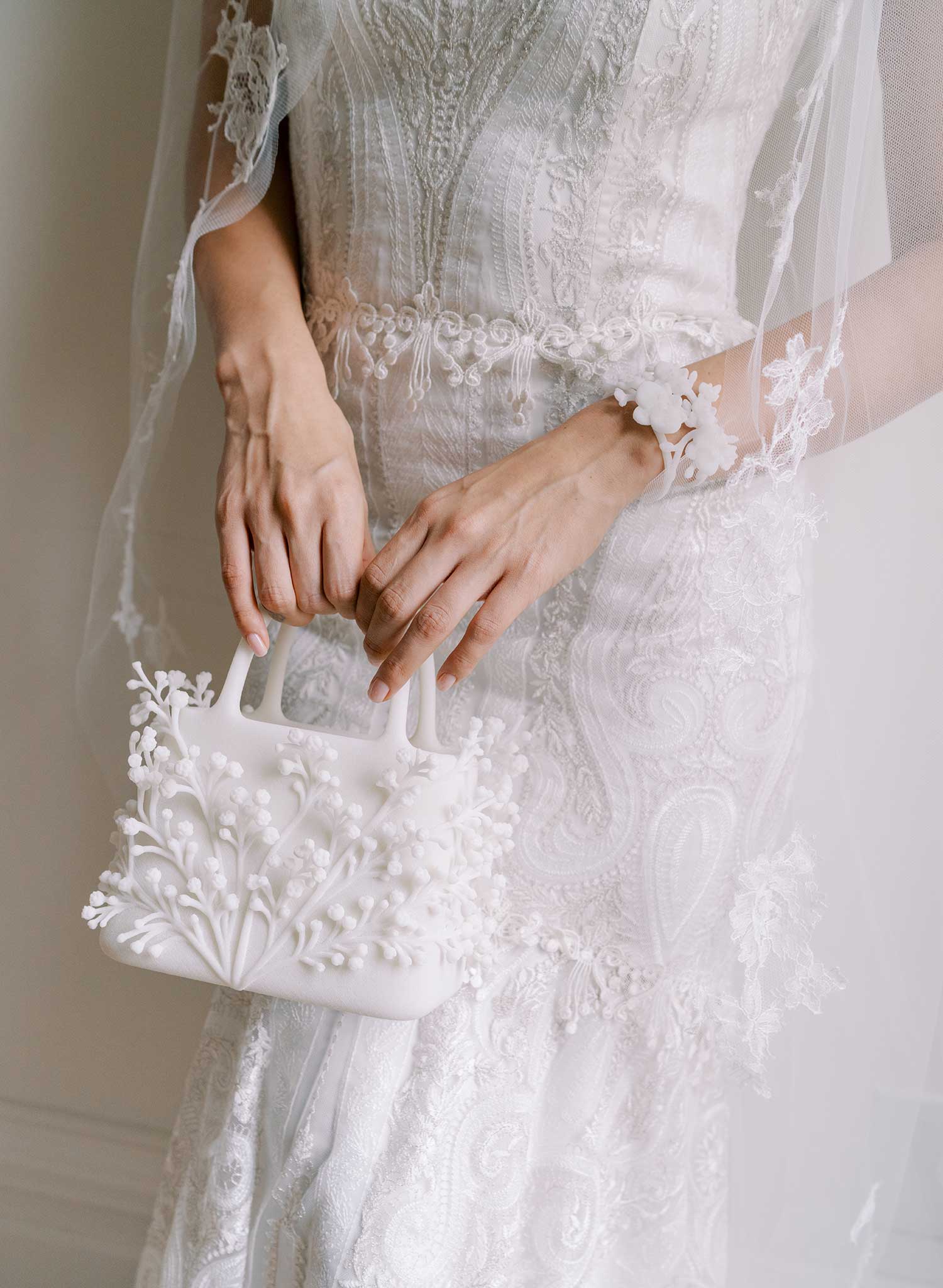 Abundant Sprays Baby's Breath Bridal Purse – Floral Wedding
