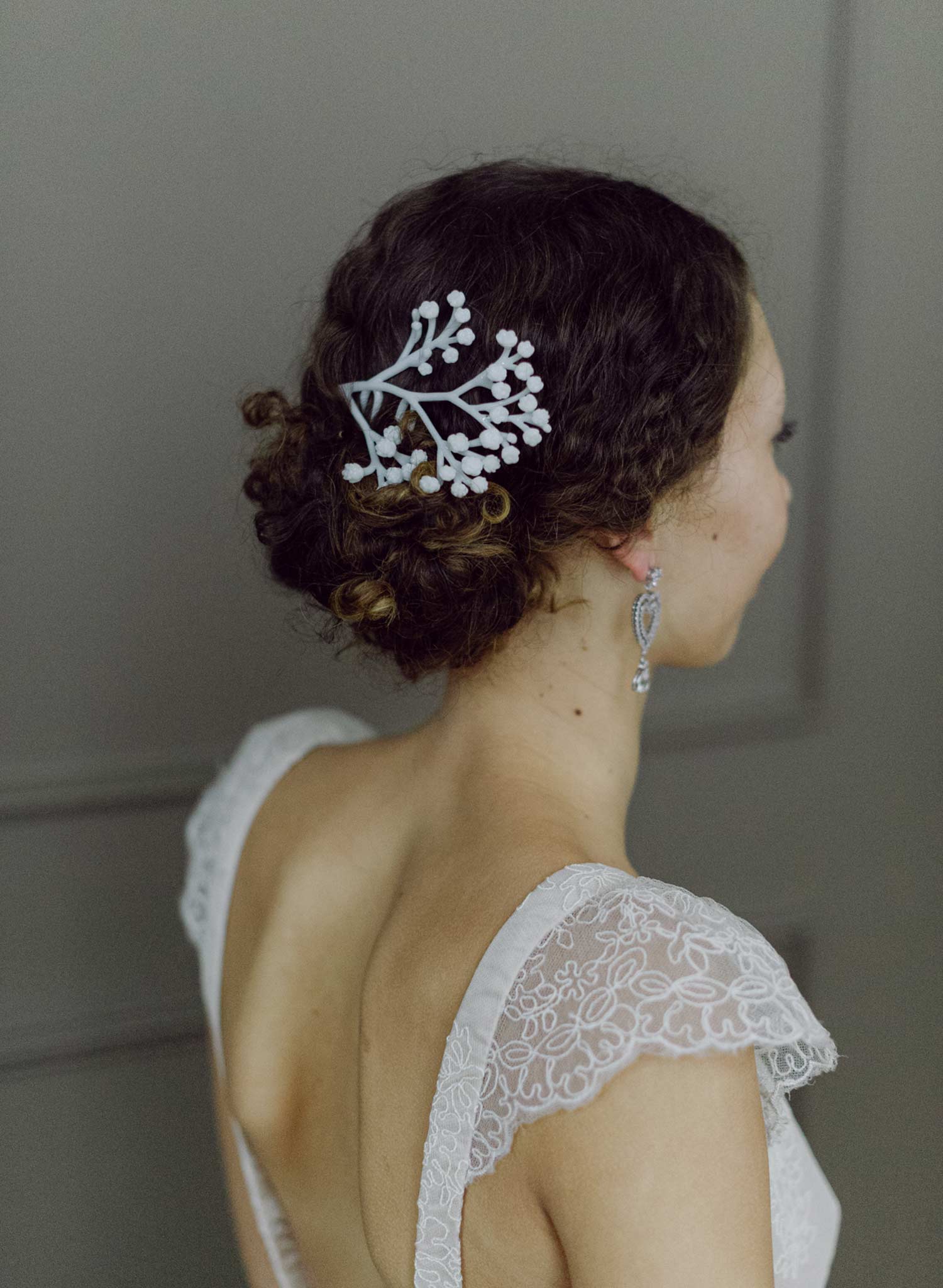 Large baby's breath double hair pin - Style #2612