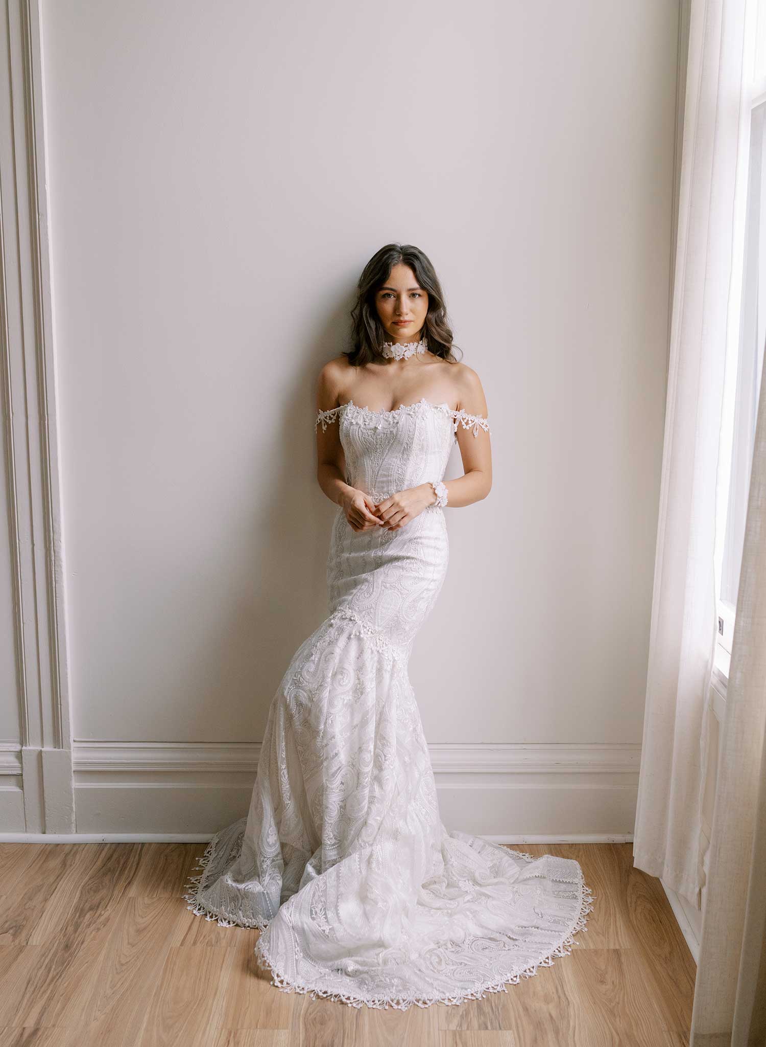 Orchid branches bridal choker necklace - Style #2618