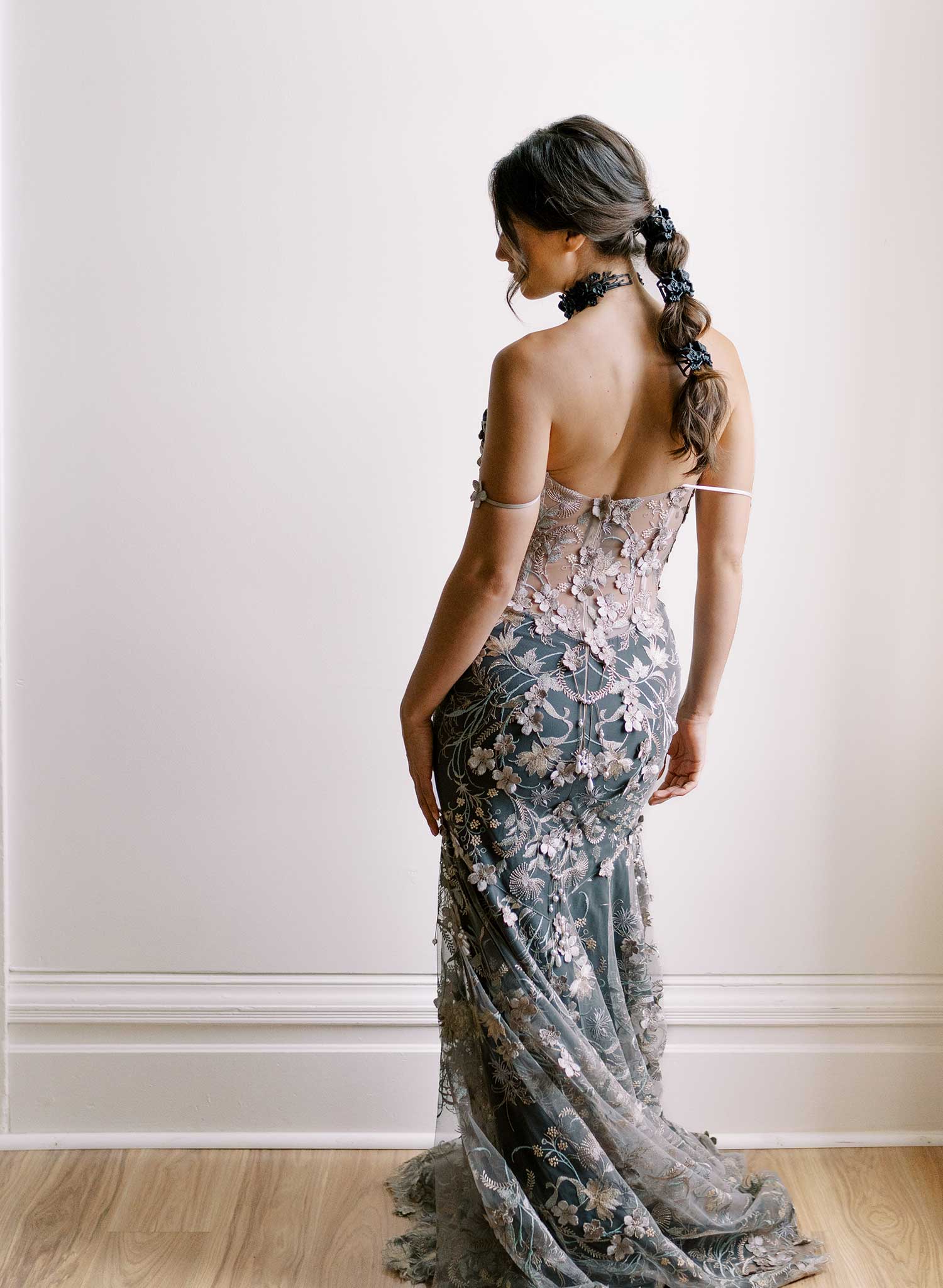 Orchid branches pony tail cuff - Style #2619