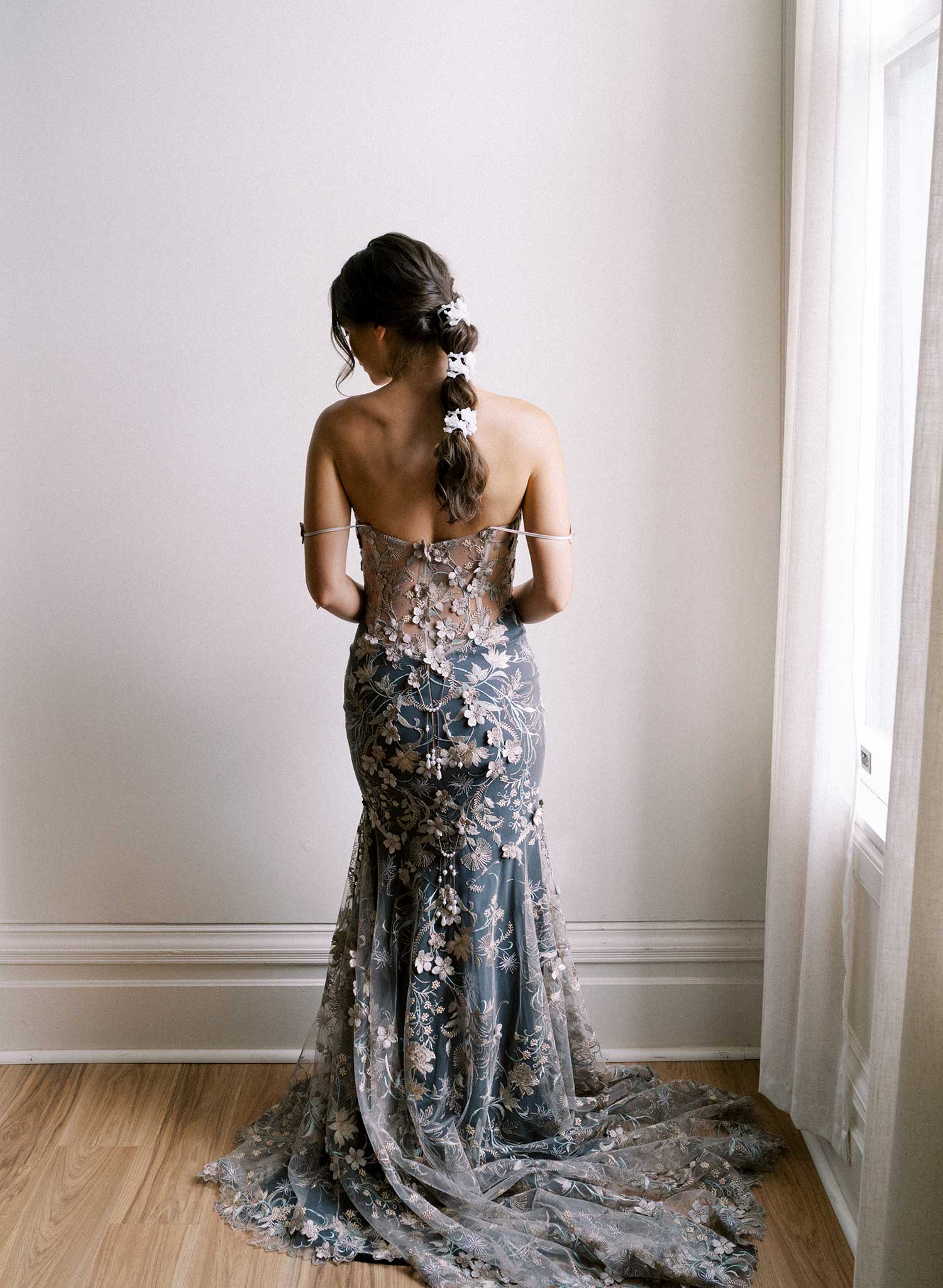 Orchid branches pony tail cuff - Style #2619