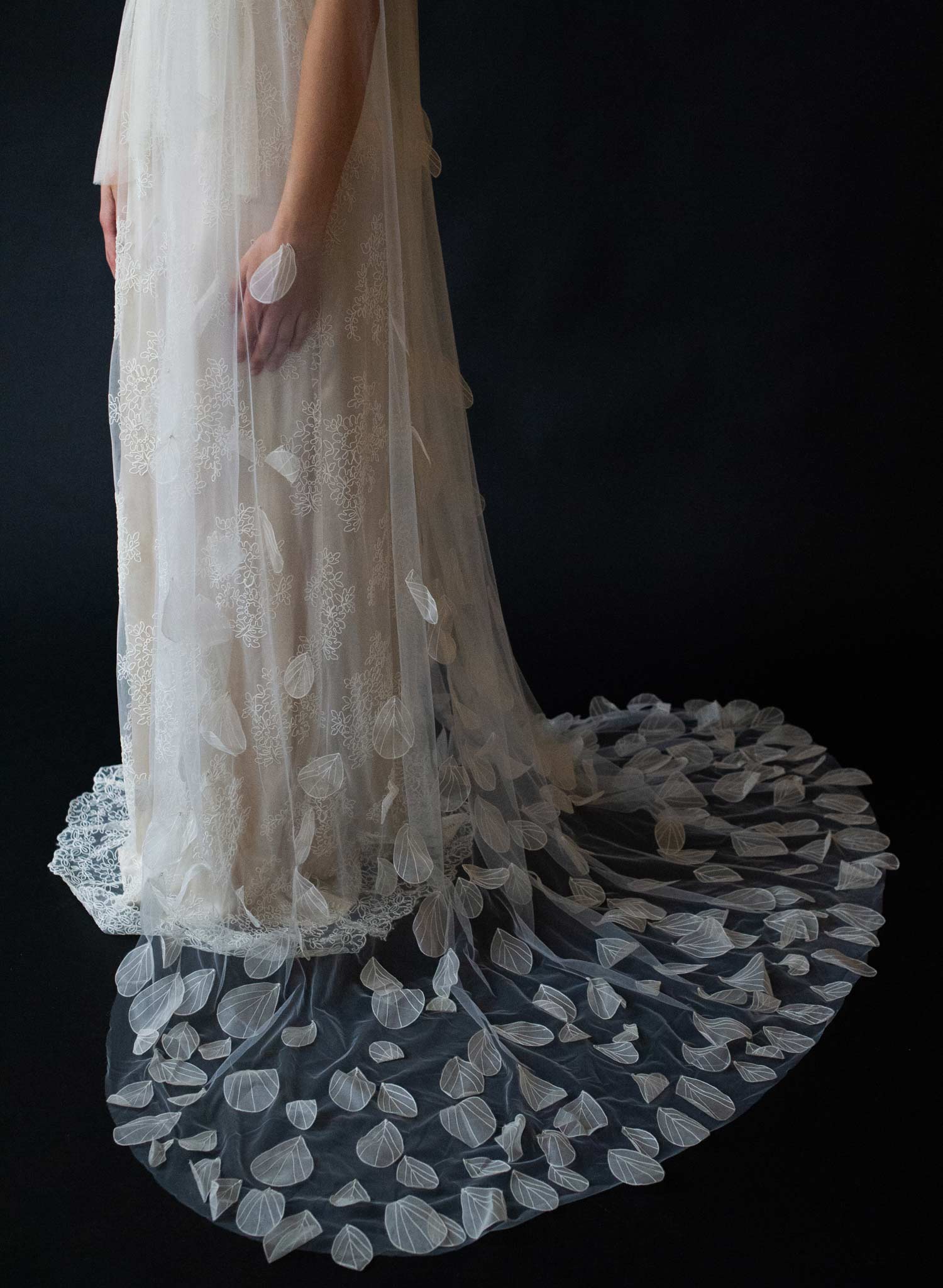Dragonfly wings embroidered train veil - Style #2624