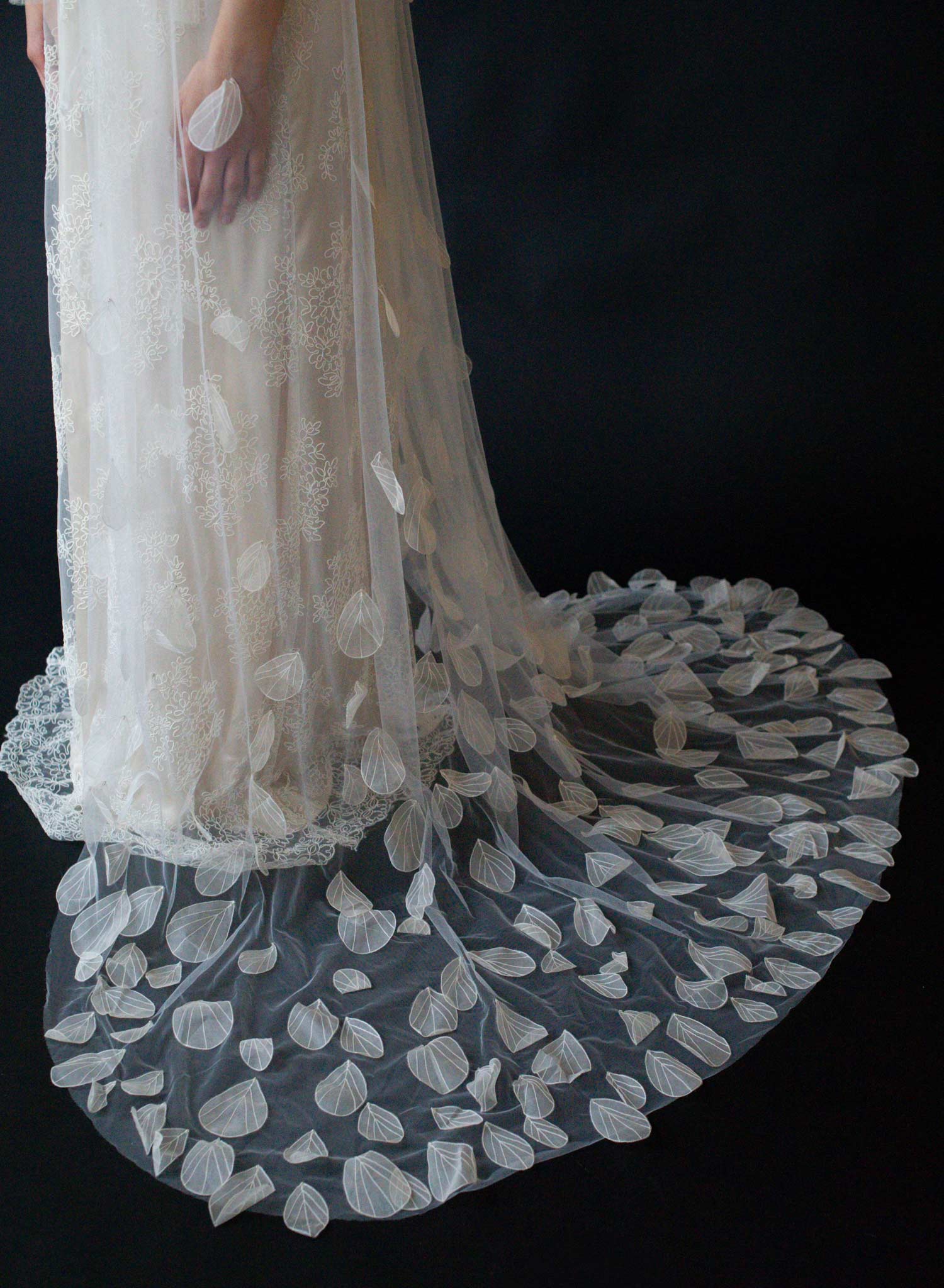Dragonfly wings embroidered train veil - Style #2624