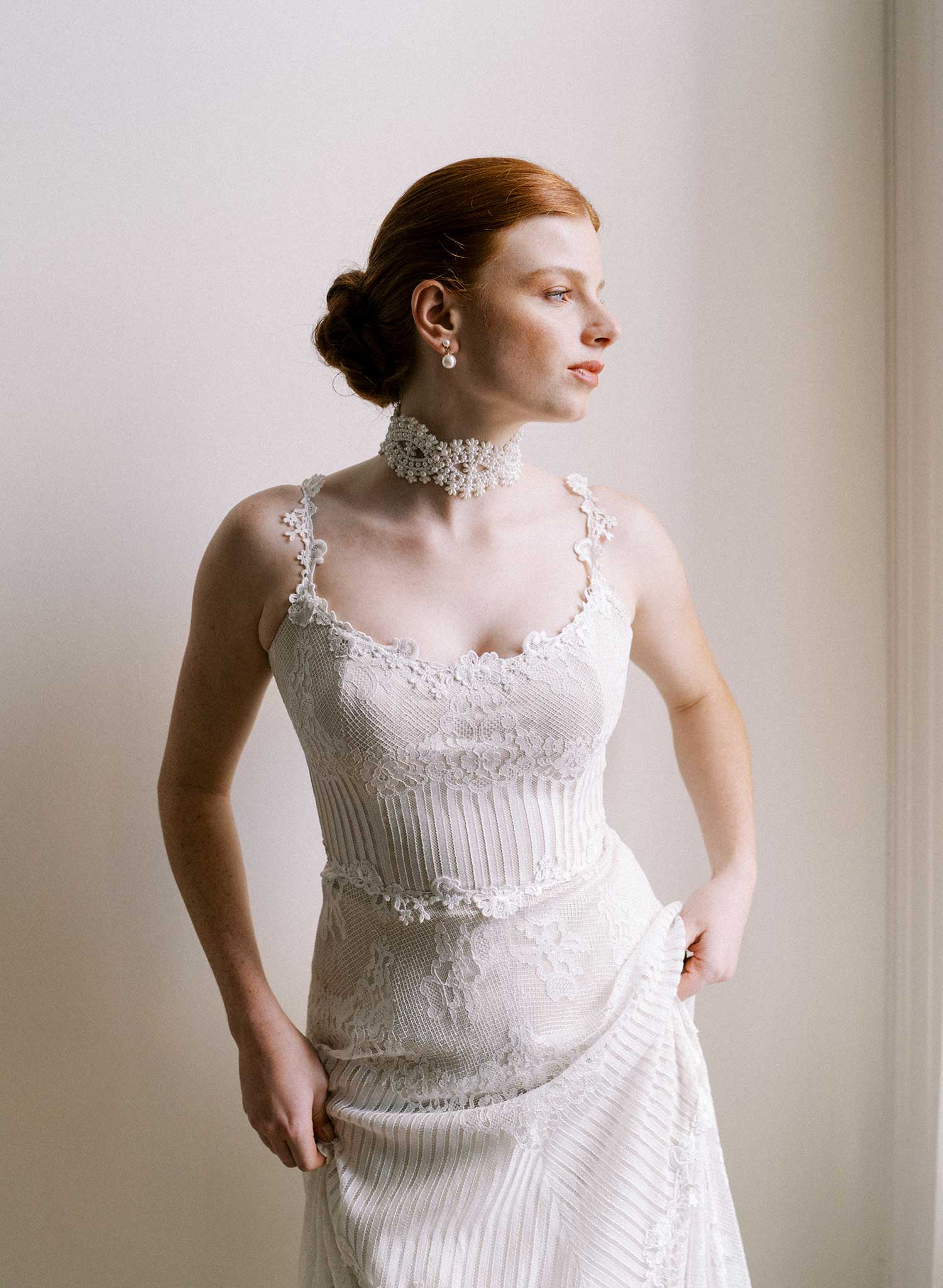 Pearl ornate choker necklace - Style #2625