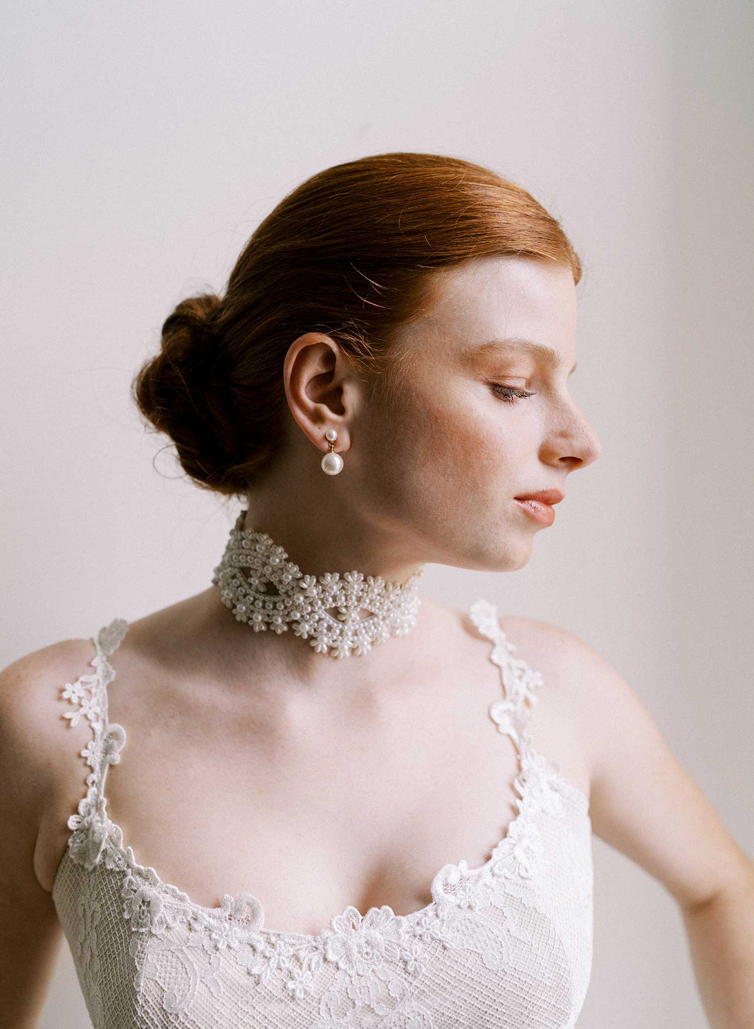 Pearl ornate choker necklace - Style #2625