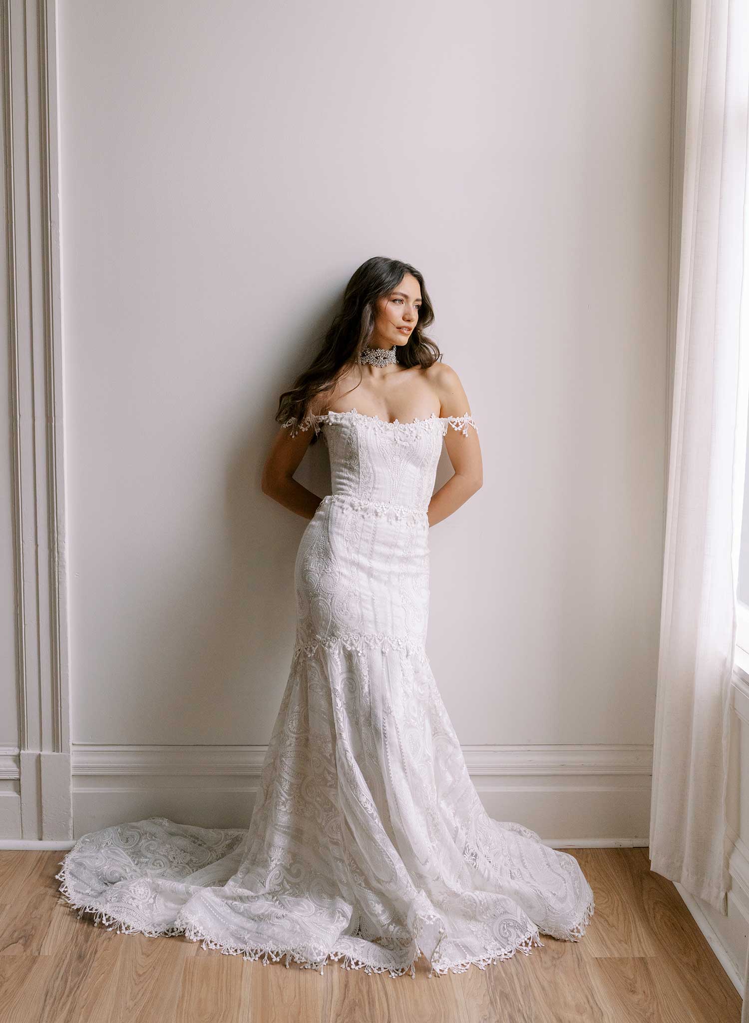 Crystal infinity loops choker necklace - Style #2626