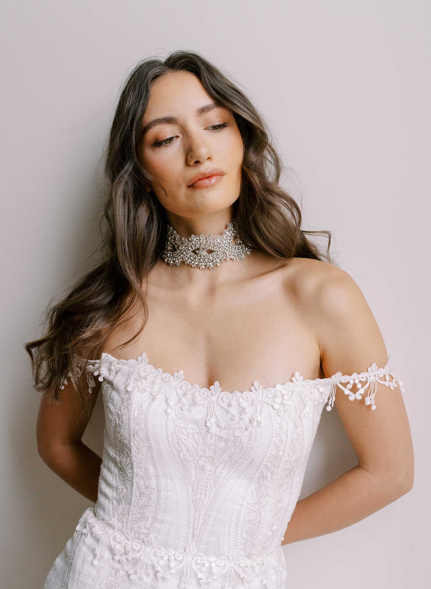 Crystal infinity loops choker necklace - Style #2626