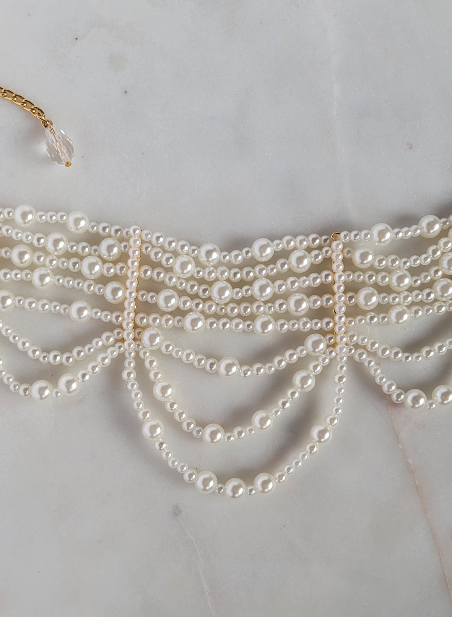 Pearl Swags Bridal Choker Necklace – Elegant Wedding Jewelry