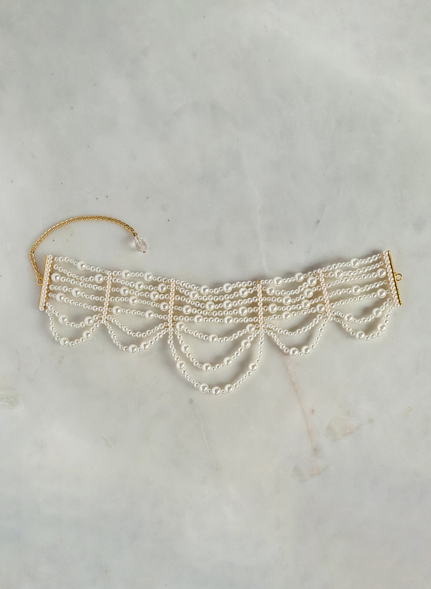 Pearl swags choker necklace - Style #2630