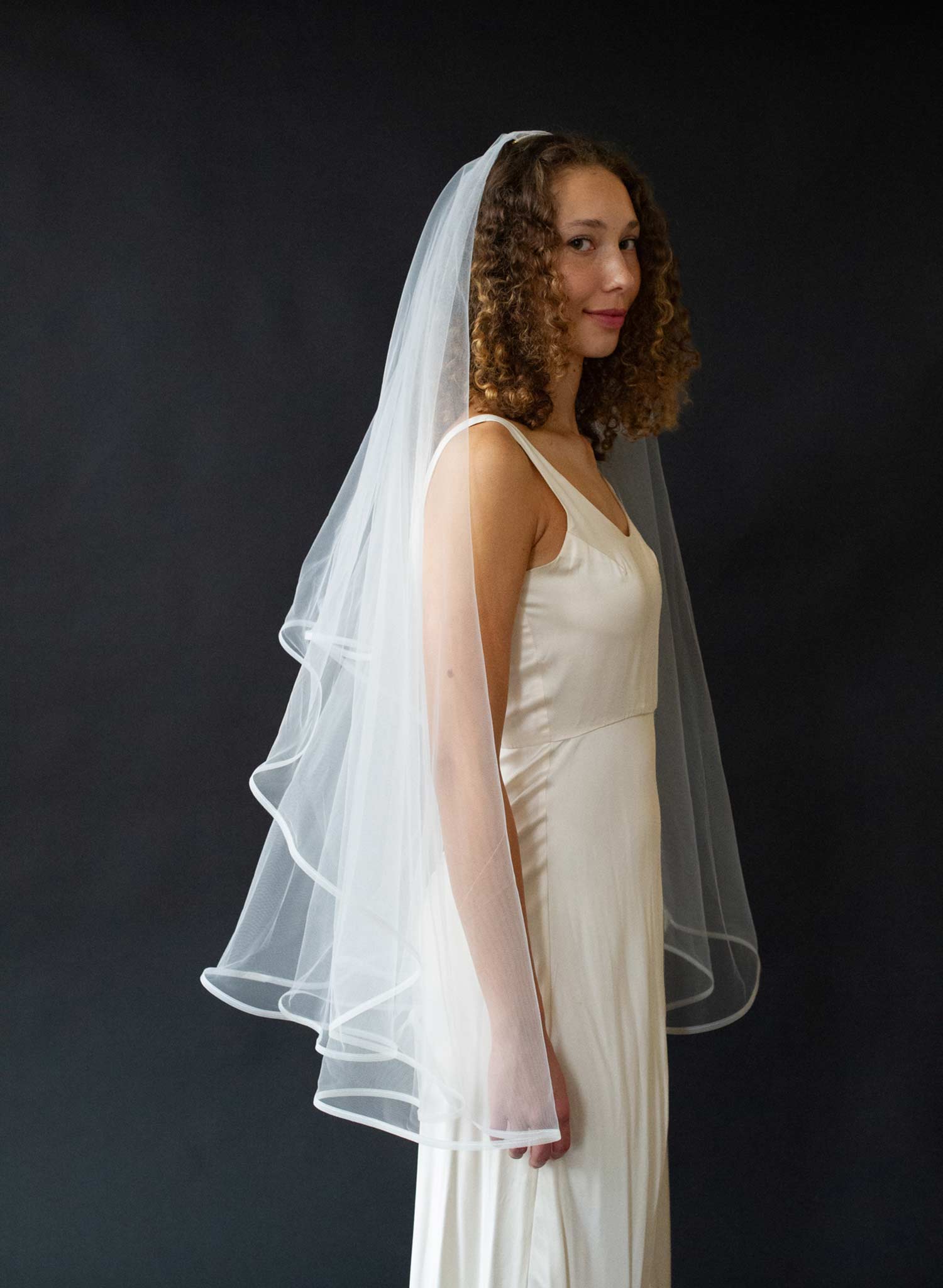 Horsehair edge bridal veil - Style #2649
