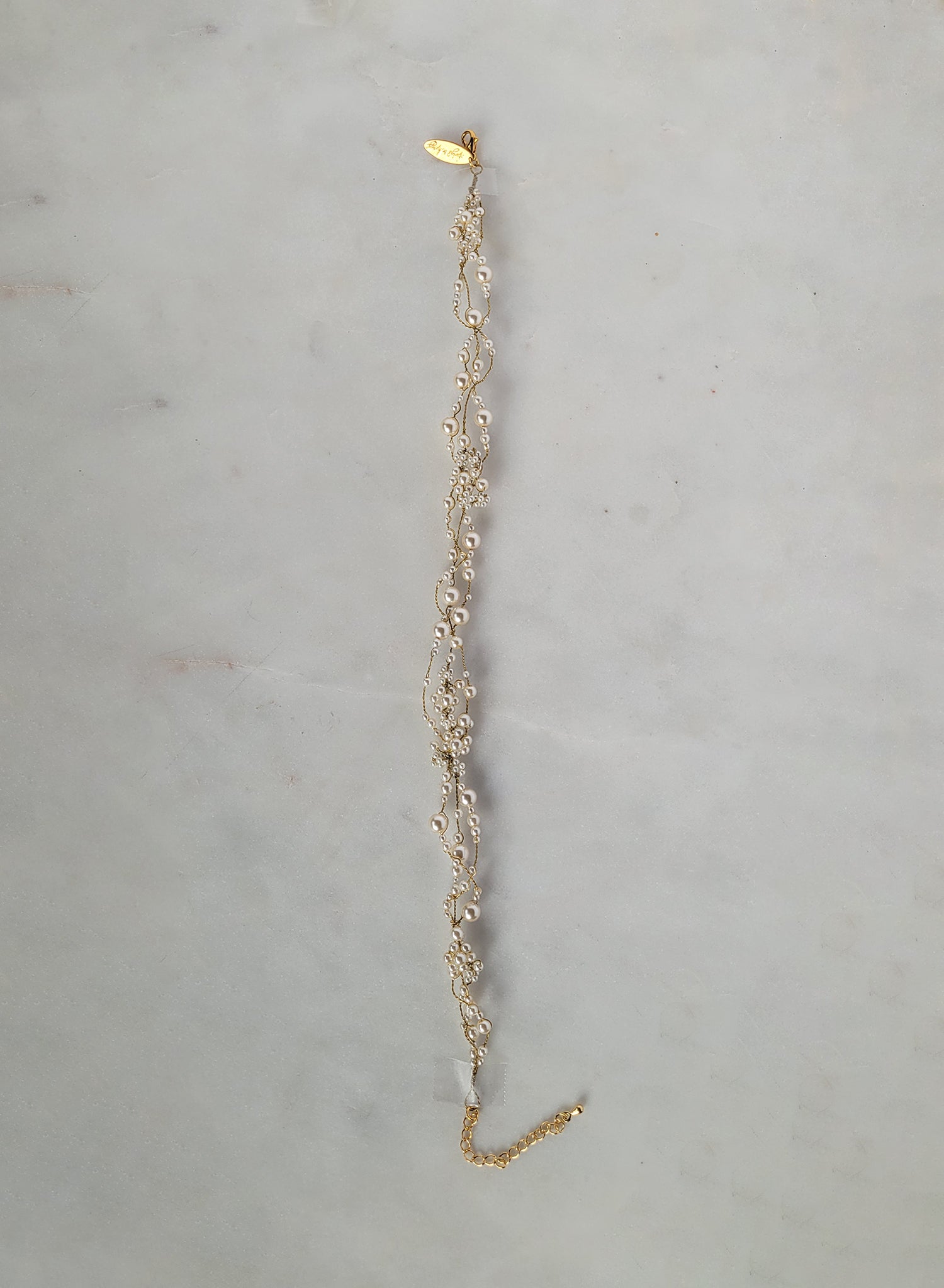 Twisted bridal pearl choker necklace - Style #2651