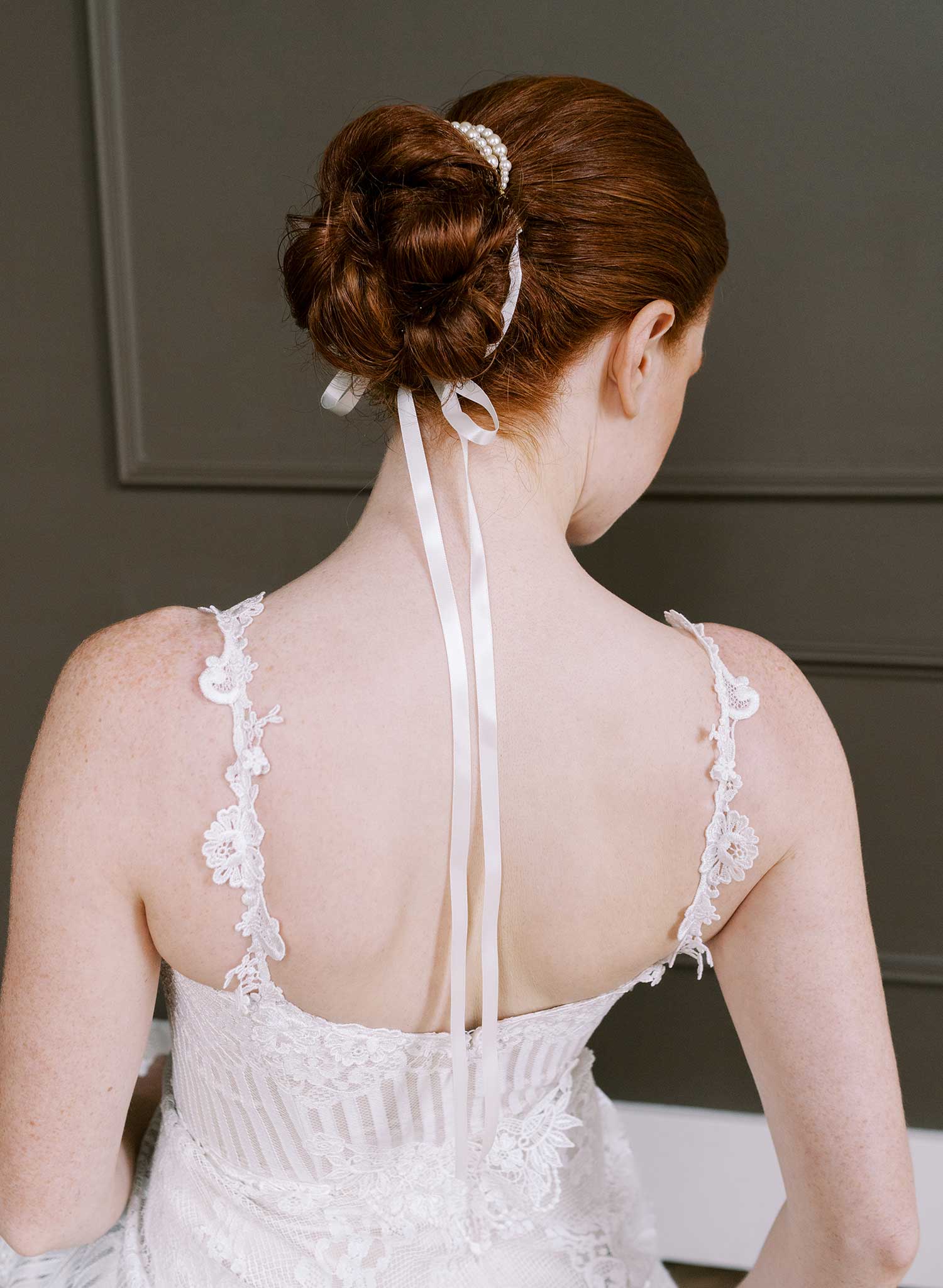 Elegant pearl strand bridal bun wrap - Style #2656