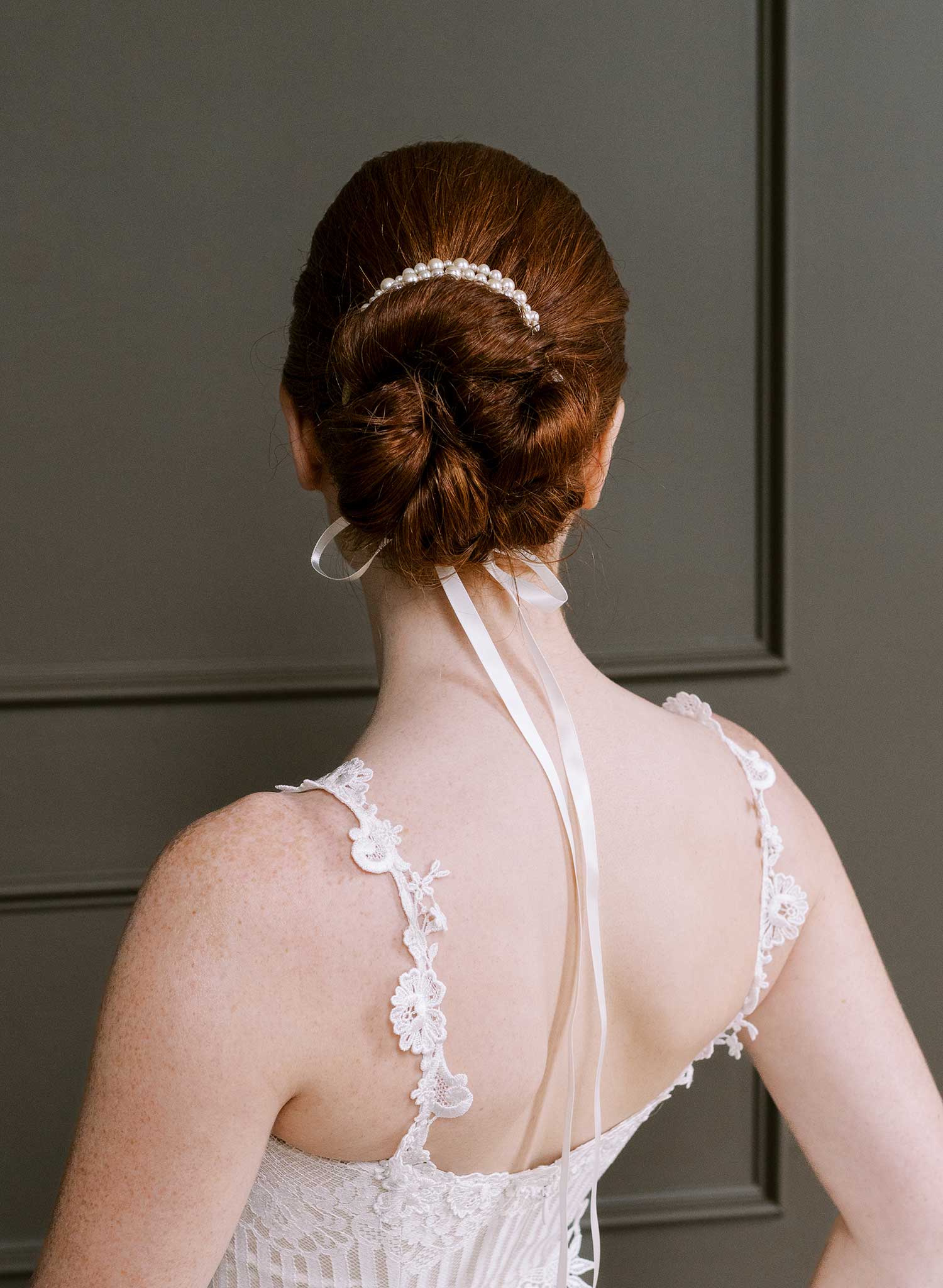 Elegant pearl strand bridal bun wrap - Style #2656