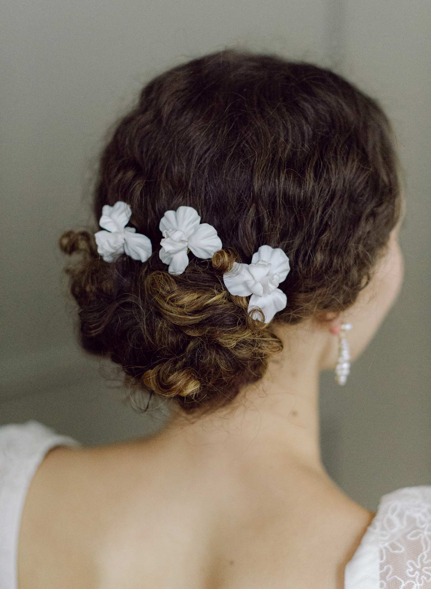 Abstract matte iris flower hair pin set of 3 - Style #2661