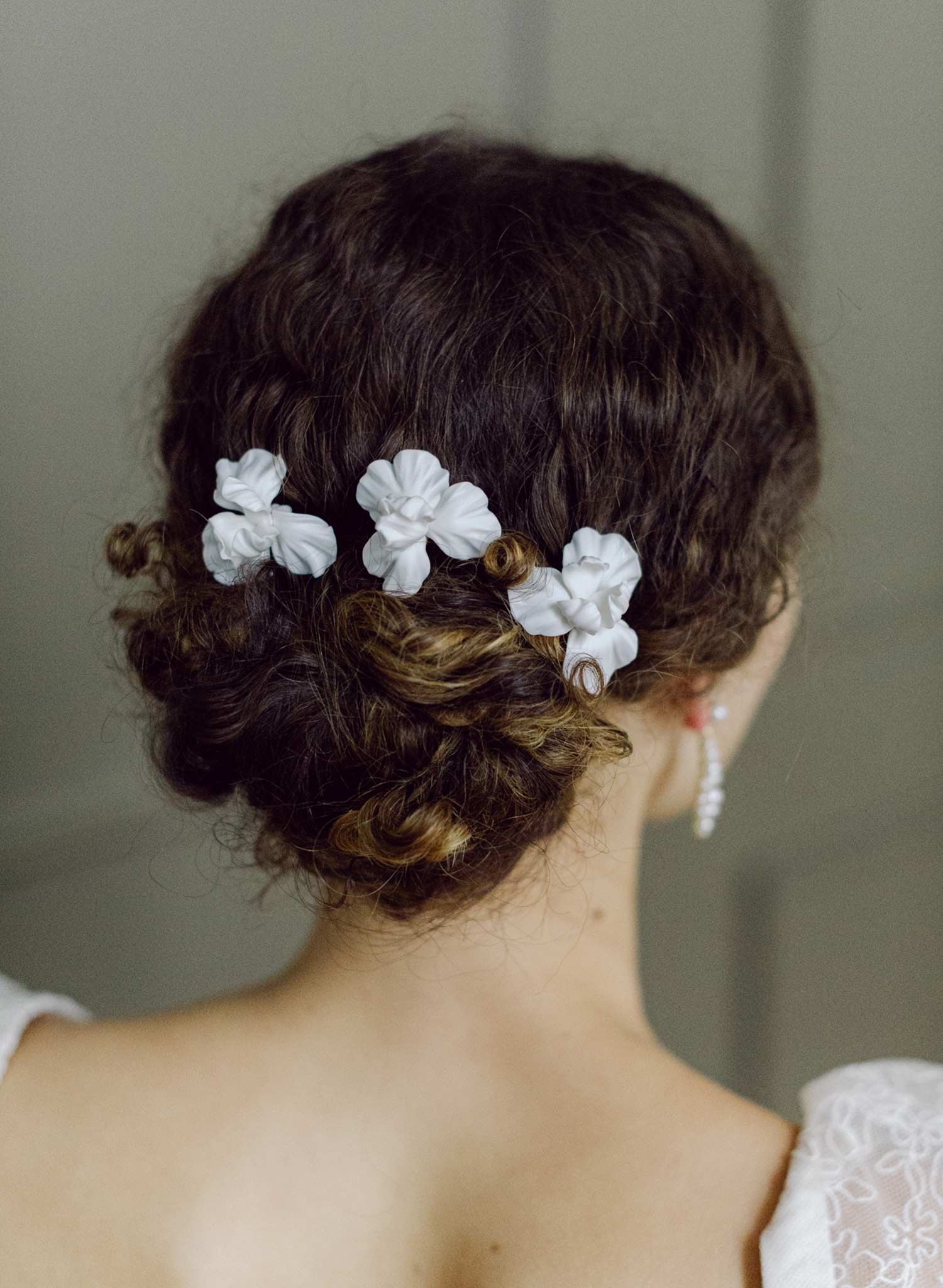 Abstract matte iris flower hair pin set of 3 - Style #2661