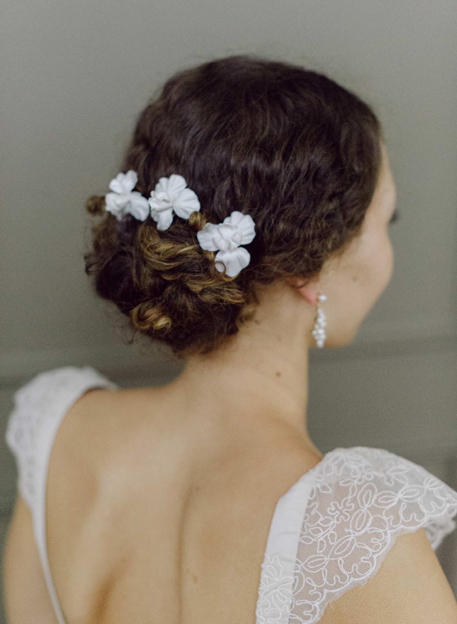 Abstract matte iris flower hair pin set of 3 - Style #2661