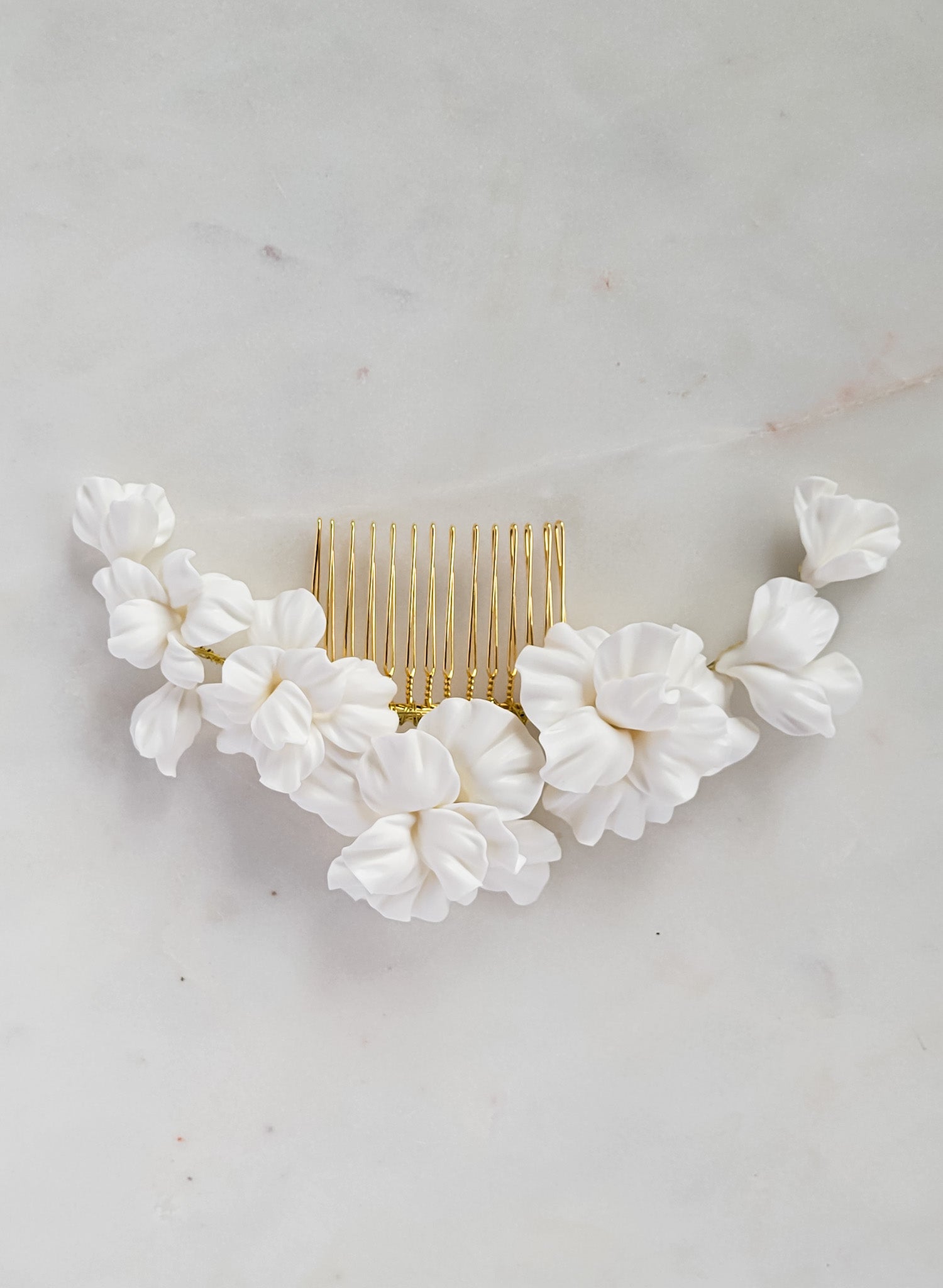 Abstract matte orchid flower hair comb - Style #2662