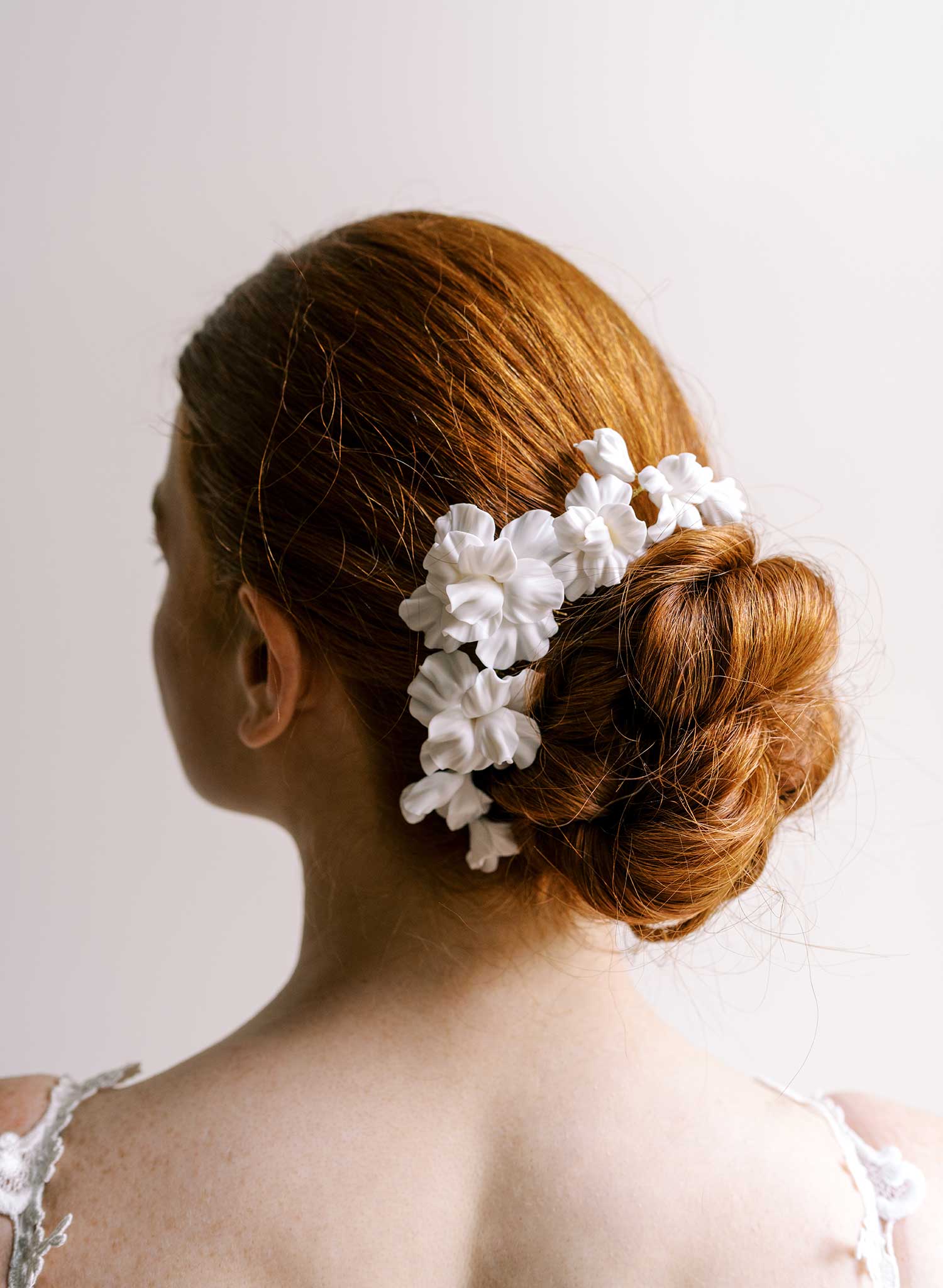 Abstract matte orchid flower hair comb - Style #2662