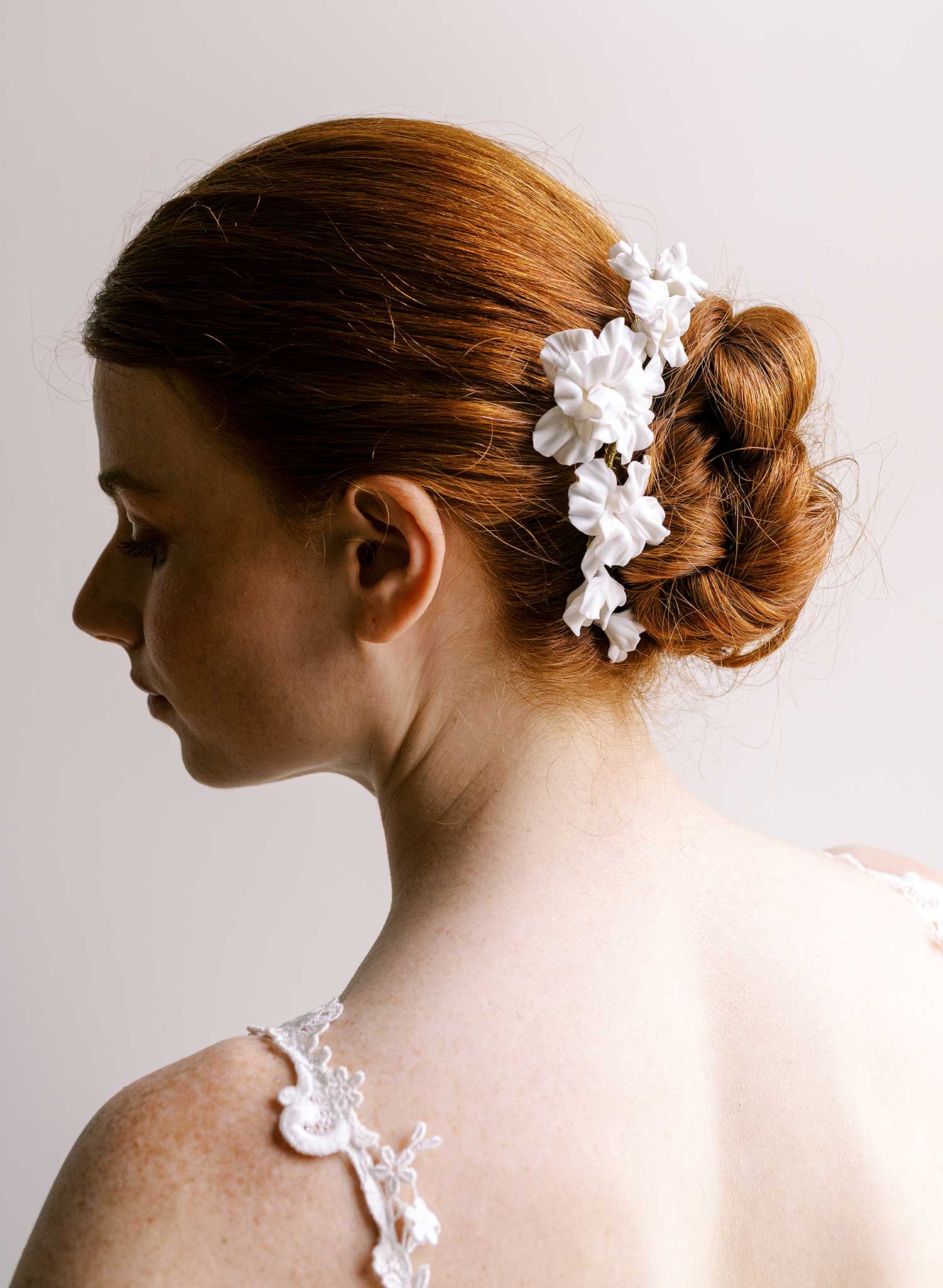 Abstract matte orchid flower hair comb - Style #2662