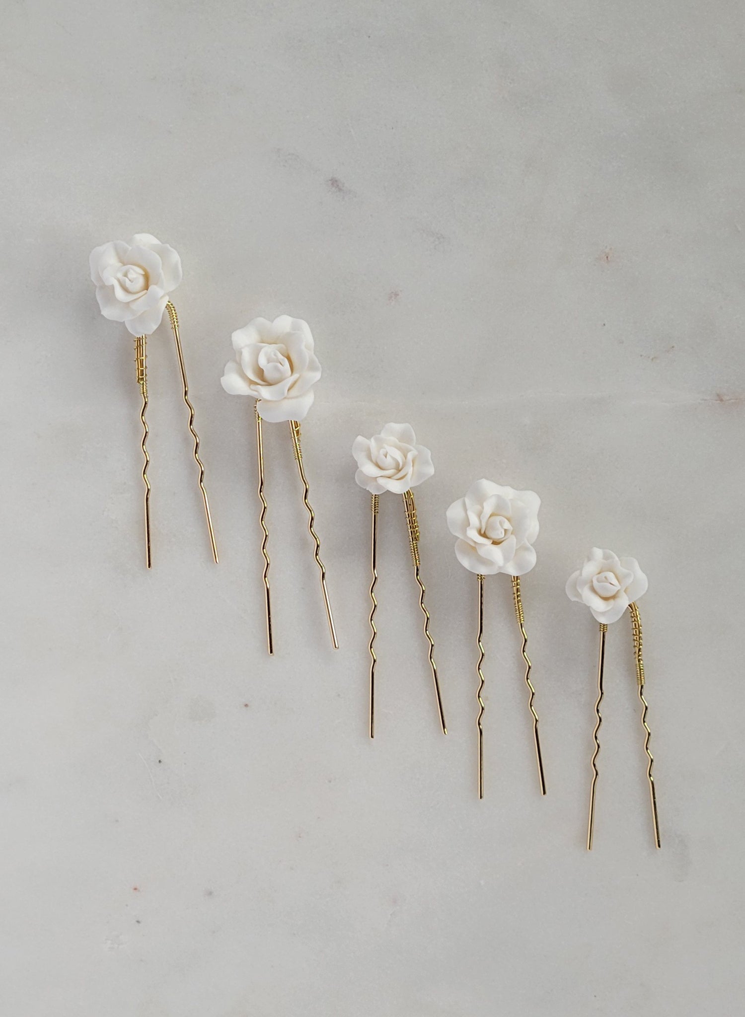 Garden rose hair pin set of 5 - Style #2664