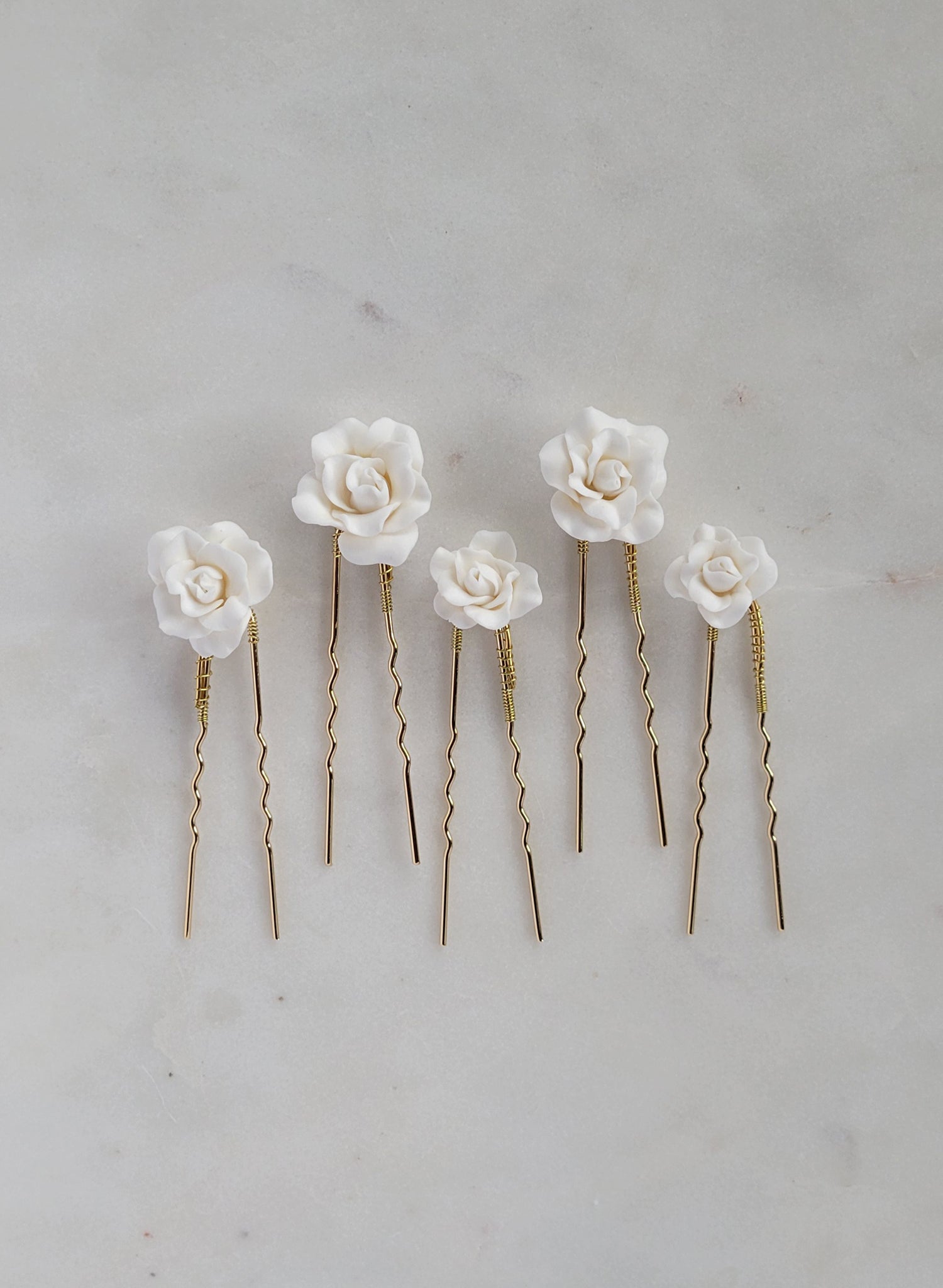 Garden rose hair pin set of 5 - Style #2664