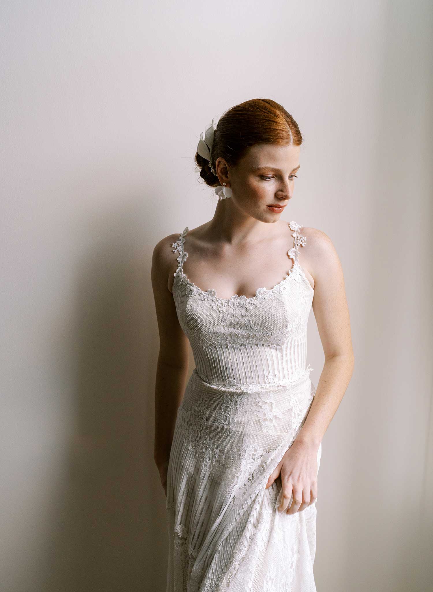 Sculpted iris earrings with pearls - Style #2665