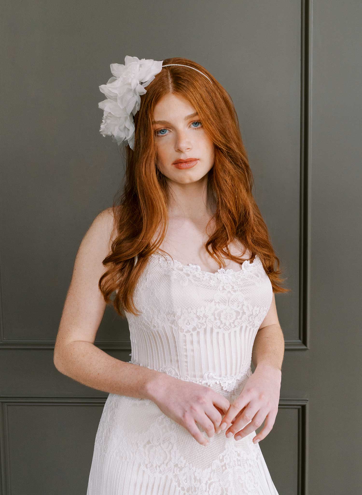 Double silk iris florals headband - Style #2668