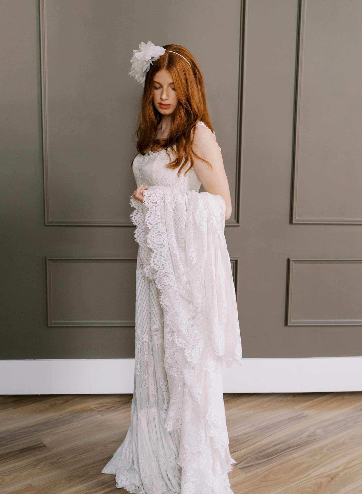 Double silk iris florals headband - Style #2668